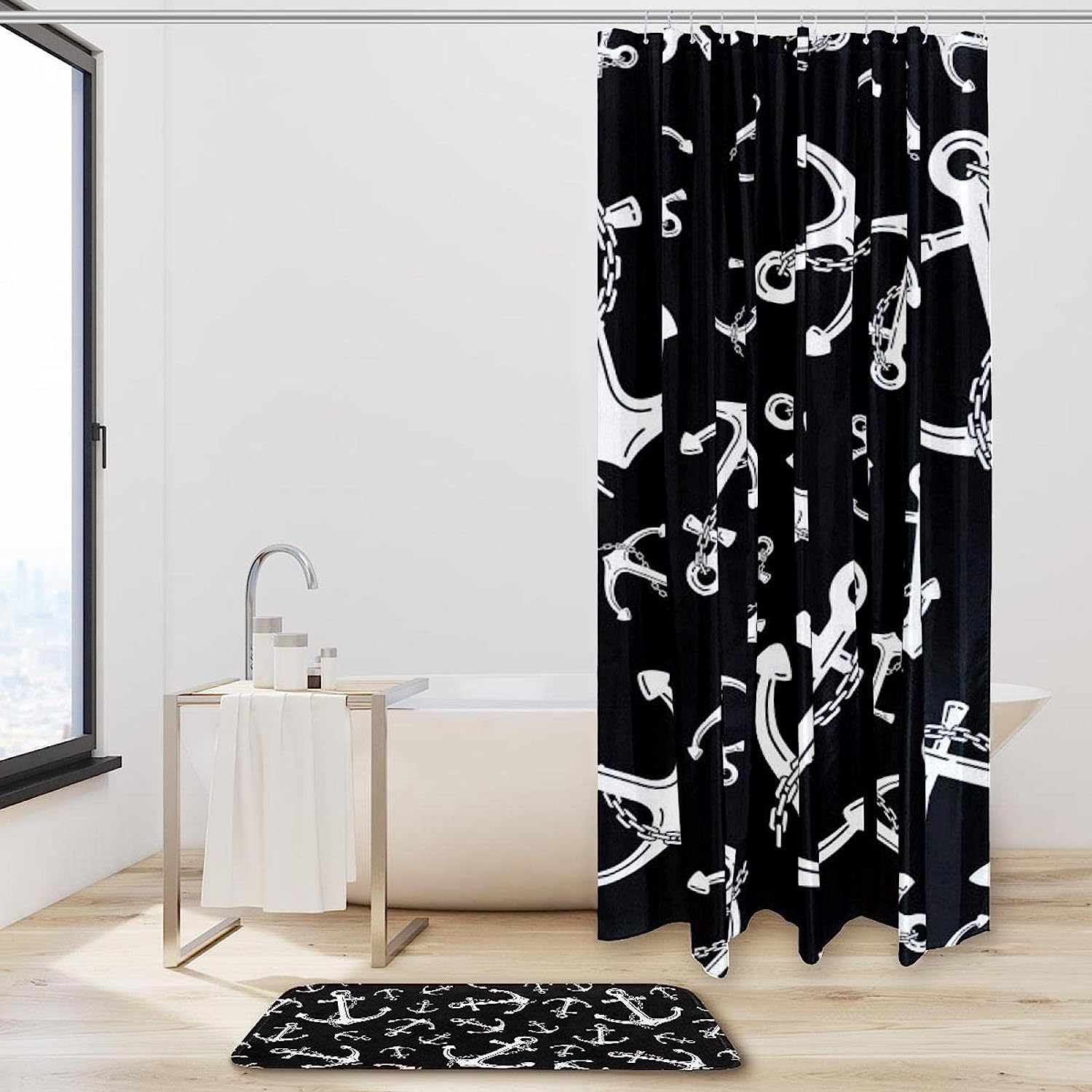 Maritime Anchor Chain Waterproof Shower Curtain Bathroom Decor - Image 2