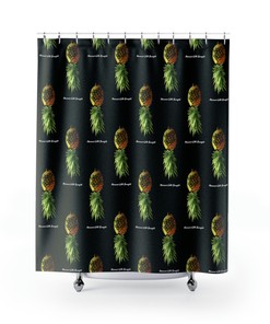 Married with Benefits Pineapple Swinger Shower Curtain for a Bold and Saucy Bathroom