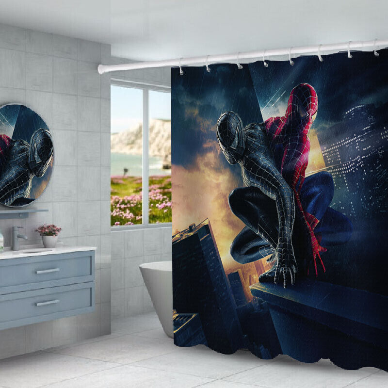 Marvel Comics Fans Rejoice with Water-Repellent Spider-Man Fans Waterproof Shower Curtain