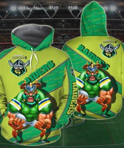 Mascot Custom All Over Print 3D Hoodie - Canberra Raiders Nrl