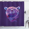 Mascot Face Brushstrokes Shower Curtain With Bear Print, Perfect For Rustic Bathroom Decor
