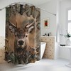 Masculine Hunter Shower Curtain With Deer And Elk Prints