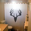 Masculine Hunting Bathroom Shower Curtain With Deer Skull Print