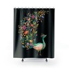Matching Peacock and Flowers Shower Curtain Set Available
