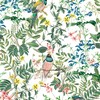 Maximalist Nature-Inspired Bird and Leaves Print Shower Curtain for Your Bathroom