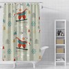 Maximalist Polar Bear Skiing Shower Curtain For Bathroom