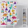 Maximalist Style Baby Dinosaurs Shower Curtain For Kids Bathroom