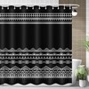 Medieval Black White Lines Shower Curtain - Vintage Bathroom Decor
