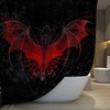 Medieval Dragon Shower Curtain With Red Winged Fantasy Print For Bathroom 
