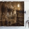 Medieval House Gothic Print Shower Curtain With Old World Charm For Bathroom Decor