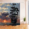 Medieval Pirate Ship Waterproof Fabric Bathroom Decors Shower Curtain