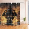 Medieval Style Pirate Battleship Shower Curtain for Waterproof Bathroom Decor