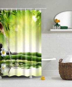 Meditation Relaxation Candle Mindfulness Shower Curtain for Zen Bathroom Design 