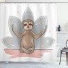 Meditation-inspired Sloth Shower Curtain, Perfect for a Relaxing Bath 