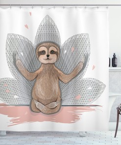 Meditation-inspired Sloth Shower Curtain, Perfect for a Relaxing Bath 