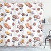 Mediterranean Seashore Design Shower Curtain Fabric for Sea-Inspired Bathroom Decor