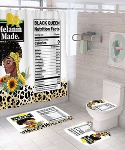 Melanin Made African American Shower Curtain 4 Piece Set
