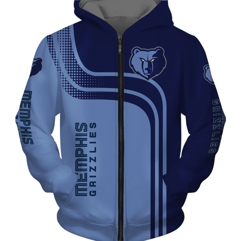 Memphis Grizzlies 3D Zip Hoodie, Cool Gifts For Fans