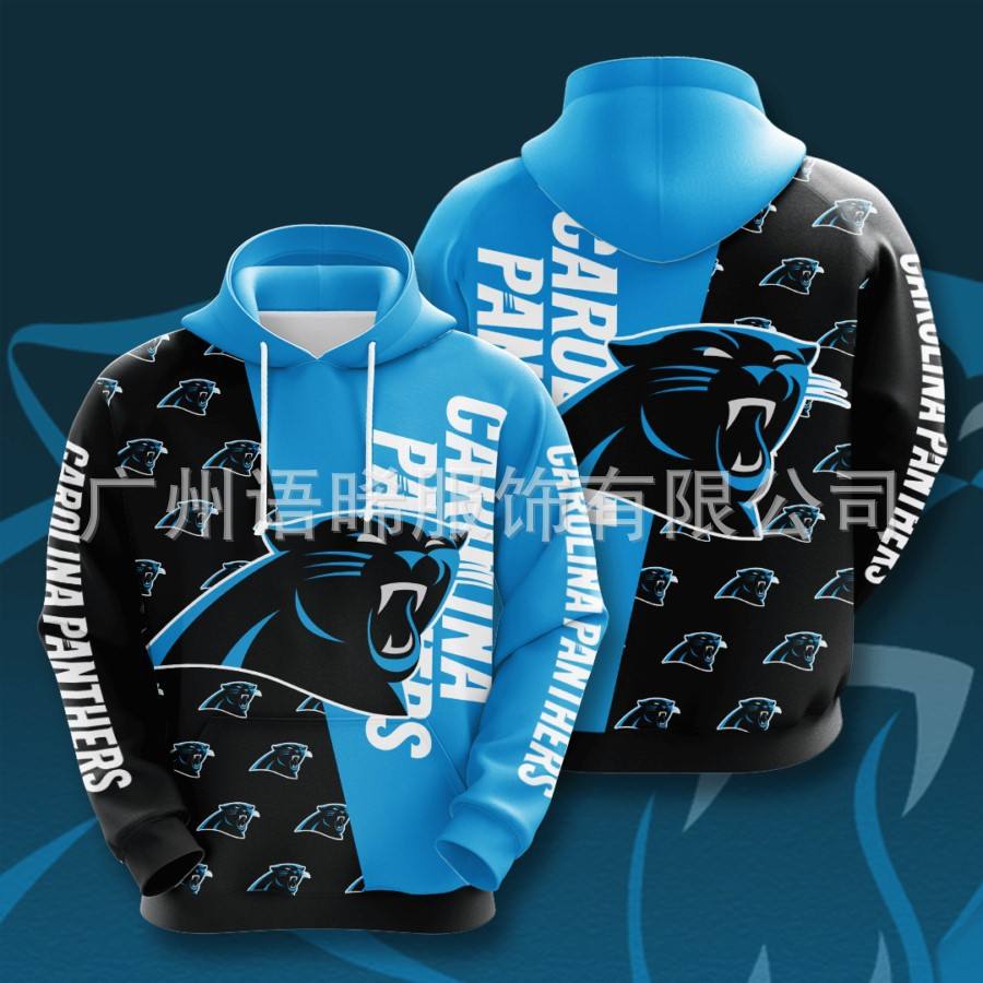Men Carolina Panthers Big Logo 3D All Over Print Hoodie, Show Your Team Spirit