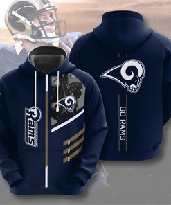 Men Los Angeles Rams 3 Lines Graphic 3D All Over Print Hoodie Zip Hoodie, Stunning Gifts For Fans