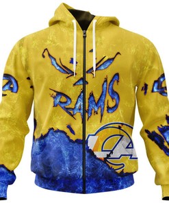 Men Los Angeles Rams 3D Devil Eyes Hoodie, Perfect Gift For Fans