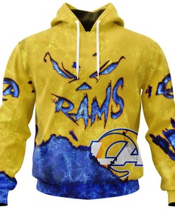 Men Los Angeles Rams 3D Devil Eyes Hoodie, Perfect Gift For Fans