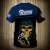 Men Los Angeles Rams 3D Hand Skull Tee Shirt, Unique Gifts For Fans