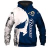 Men Los Angeles Rams Skull Printed 3D All Over Print Hoodie, Bold Gifts For Fans