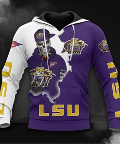 Men Lsu Tigers 3D Zip Hoodie Long Sleeve Zip Hoodie For Fan, Perfect For Game Day