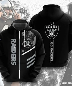 Men'S All Over Print Las Vegas Raiders 3 Lines Graphic Zip Hoodie Gift For Fans