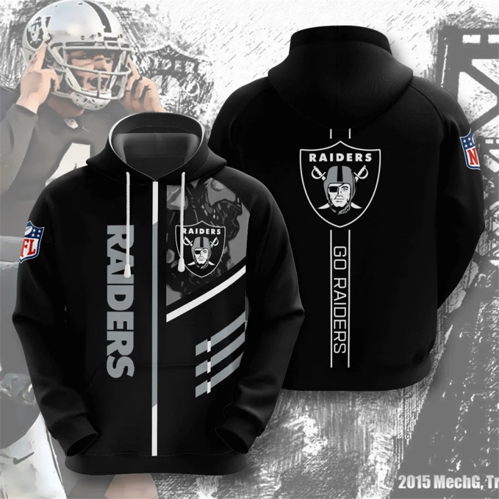 Men'S All Over Print Las Vegas Raiders 3 Lines Graphic Zip Hoodie Gift For Fans