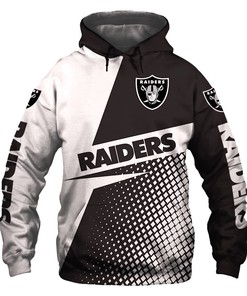 Men'S All Over Print Las Vegas Raiders Long Sleeve Zip Hoodie For Fans
