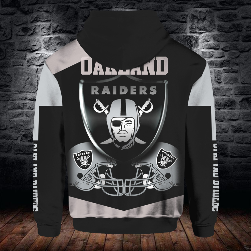 Men'S Cute All Over Print Las Vegas Raiders Zip Hoodie For Fans