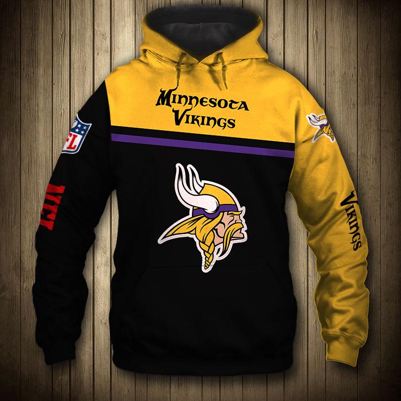 Men'S Minnesota Vikings Skull Sweathsirt Long Sleeve 3D All Over Print Hoodie, Spooky Gifts For Fans