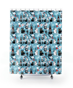 Meowing Kitty Shower Curtain - An Adorable and Cute Decorative Fabric for Your Bathroom