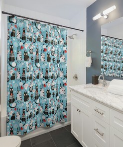 Meowing Kitty Shower Curtain - An Adorable and Cute Decorative Fabric for Your Bathroom