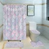 Mermaid And Colorful Scale Print Waterproof Shower Curtain For Bathroom Decor