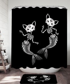 Mermaid And Seashell Shower Curtain For A Coastal Bathroom Decor, Nautical Bathroom Accessories