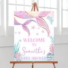 Mermaid Baby Shower Welcome Sign, Under The Sea Pink Purple Gold Sprinkle Poster - Bbs304