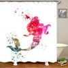 Mermaid Fabric Curtain Waterproof Mildew-Proof Shower Curtain With Ocean Print