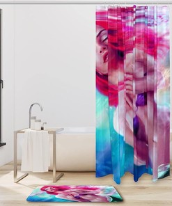 Mermaid Fairy Shower Curtain Waterproof Fabric Bathroom Curtain