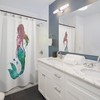 Mermaid Fish Blue Purple Watercolor Shower Curtain for Bathroom