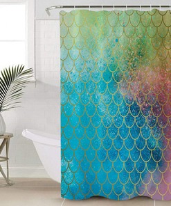 Mermaid Fish Scale Luxury Shower Curtain for Bathroom Decor