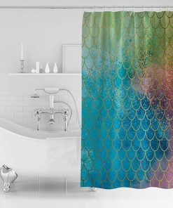 Mermaid Fish Scale Luxury Shower Curtain for Bathroom Decor