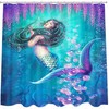 Mermaid Girl Underwater Fish Print Shower Curtain for Bathroom Decor