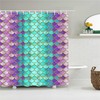 Mermaid Glitter Scales Ocean Shower Curtain for Girls Bathroom Decor