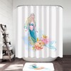 Mermaid Inspired Pastel Color Shower Curtain for Bathroom Decor