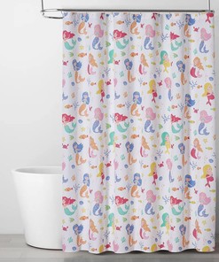 Mermaid Kids Funny Shower Curtain - Harmless Fabric Bathroom Decor
