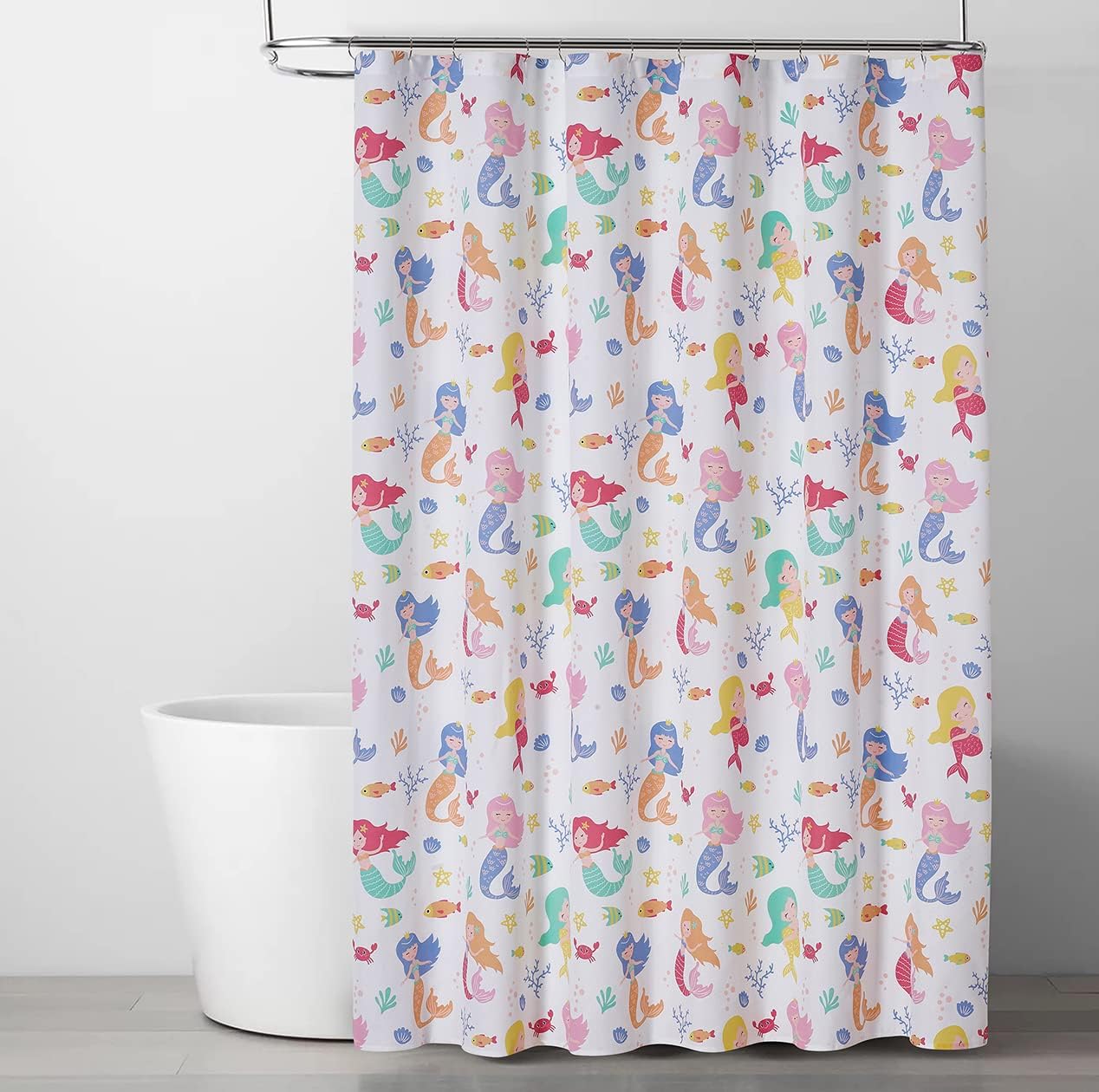 Mermaid Kids Funny Shower Curtain - Harmless Fabric Bathroom Decor