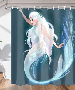 Mermaid Lady Shower Curtain for Bathroom Fabric Home Decor 